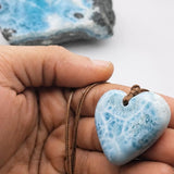 Light Blue Larimar Heart Necklace – Genuine Dominican Gemstone