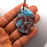 Genuine Larimar Stone Necklace – Handmade in Dominican Republic