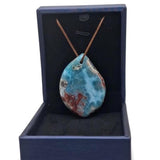 Genuine Larimar Stone Necklace – Handmade in Dominican Republic
