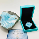 AAA Larimar Cord Necklace, Intense Blue Dominican Stone Unisex