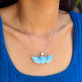 AAA grade Dominican Larimar heart pendant in 925 sterling silver, additional view, for everyday wear, Mauna Vibes