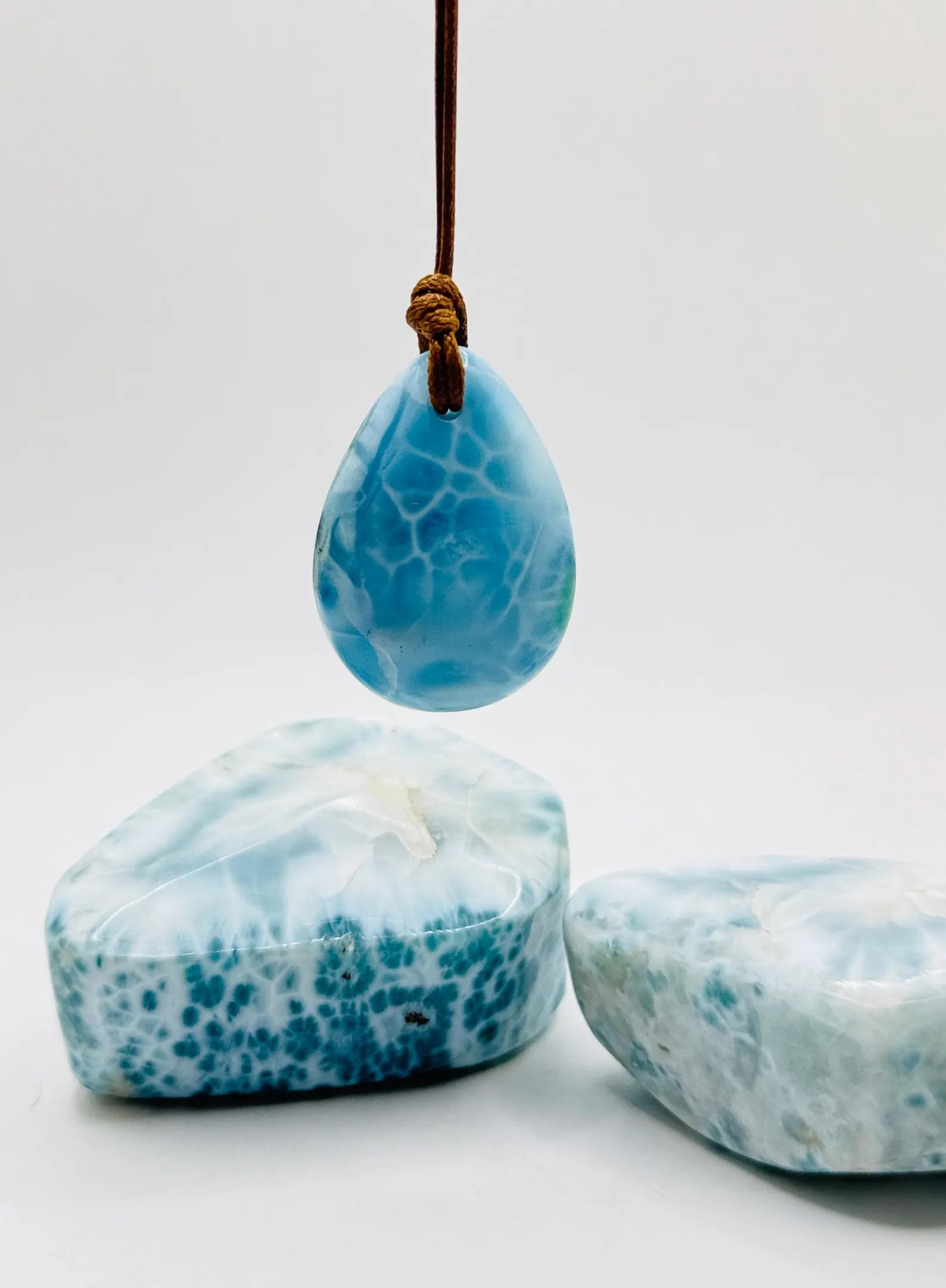 Dominican Larimar necklace, additional view, for everyday wear, Mauna Vibes