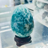 Larimar Egg: Dominican Blue Gemstone for Reiki or Crystal Decor