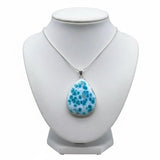 AAA Larimar Dotted Pendant – Rare Dominican Specimen, Sterling Silver