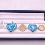 Larimar Heart Pendant Necklace – 925 Sterling Silver, Dominican Stone- Mothers Day Gift