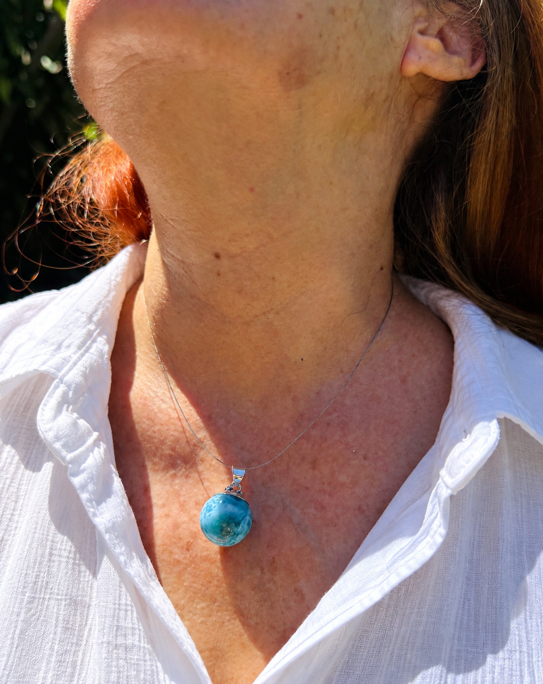 a larimar bead necklace