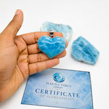 Large Larimar Heart Pendant in 925 Sterling Silver