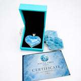 Large Larimar Heart Pendant in 925 Sterling Silver