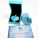 Large Larimar Heart Pendant in 925 Sterling Silver