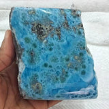 AAA Larimar Stone Slab – 1069g, Polished Face | Rare Collector Specimen