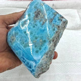 AAA Larimar Stone Slab – 1069g, Polished Face | Rare Collector Specimen