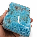 AAA Larimar Stone Slab – 1069g, Polished Face | Rare Collector Specimen