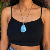 Larimar Stone Necklace – High-Grade AAA Natural Dominican Larimar | Azul Collection #1