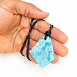 Larimar Stone Unisex Cord Necklace