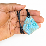 Larimar Stone Unisex Cord Necklace
