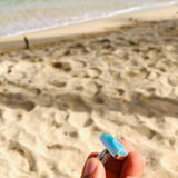 AAA Larimar Triangle Ring – 925 Sterling Silver