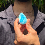 Larimar Stone Necklace – High-Grade AAA Natural Dominican Larimar | Azul Collection #1