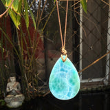 Larimar Stone Necklace – High-Grade AAA Natural Dominican Larimar | Azul Collection #1