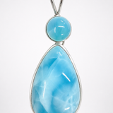 AAA Larimar Teardrop Pendant Necklace