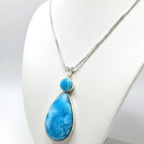 AAA Larimar Teardrop Pendant Necklace