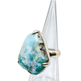 Rough Larimar Ring – 925 Sterling Silver Dominican Stone Jewelry