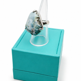 Rough Larimar Ring – 925 Sterling Silver Dominican Stone Jewelry