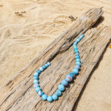 Larimar Bead Jasper Necklace – Red Matrix, Graduated Round Beads, 925 Sterling Silver