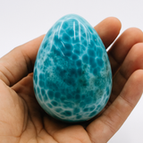 Larimar Egg: Dominican Blue Gemstone for Reiki or Crystal Decor