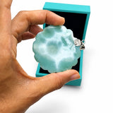 Larimar Flower Pendant in 925 Sterling Silver