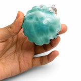 Larimar Flower Pendant in 925 Sterling Silver