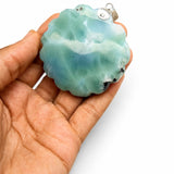 Larimar Flower Pendant in 925 Sterling Silver