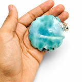 Larimar Flower Pendant in 925 Sterling Silver