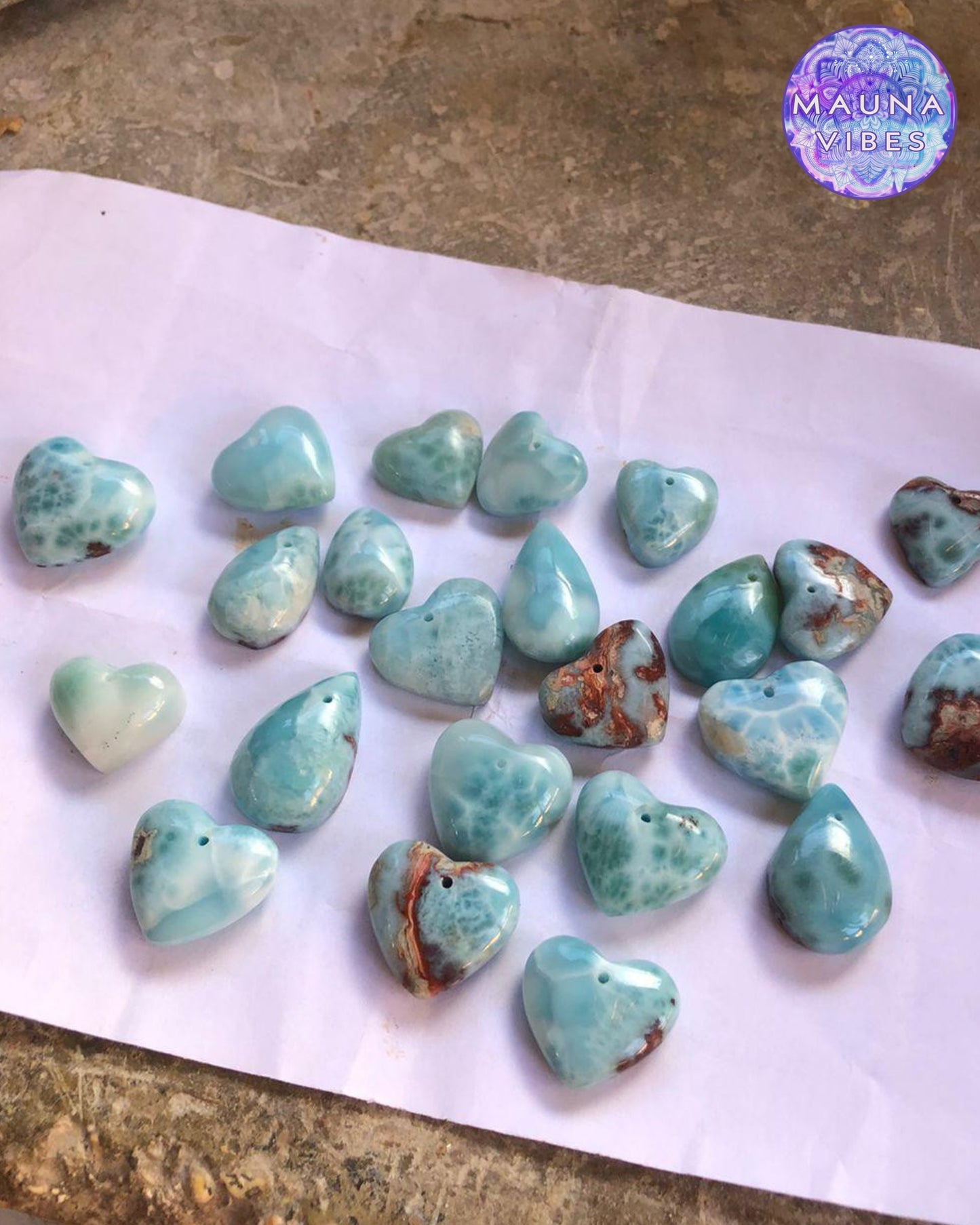 Larimar Men's Heart Necklace from the Dominican Republic - Caribbean Blue Gemstone Pendant - Healing Crystal Jewelry - Handmade Gift- Unisex