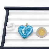 Larimar Heart Pendant – AAA Grade In 925 Sterling Silver