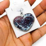 Larimar Jasper Heart Pendant in 925 Sterling Silver