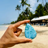 AAA Larimar Teardrop Pendant – Dominican Larimar, Sterling Silver