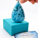 AAA Larimar Teardrop Pendant – Dominican Larimar, Sterling Silver