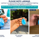 Larimar Stone Necklace – High-Grade AAA Natural Dominican Larimar | Azul Collection #1
