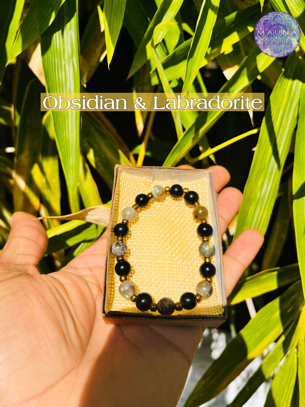 Labradorite & Obsidian Bracelet for Men and Women – Intuition, Protection and Energy Shield