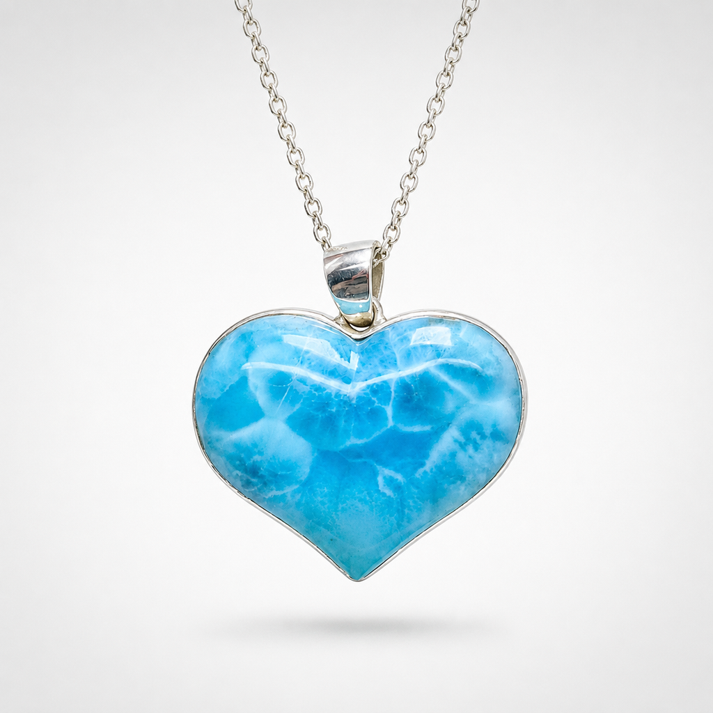 Larimar Heart Pendant Necklace