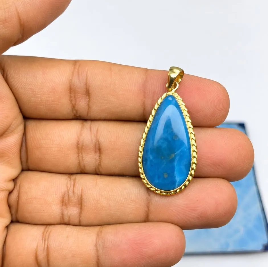 larimar gold pendant
