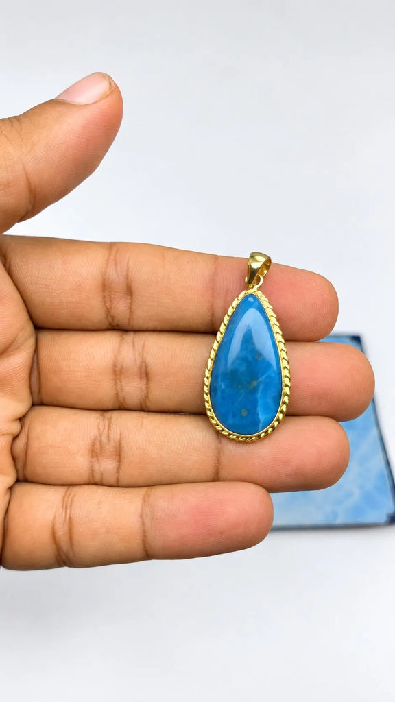 larimar gold pendant