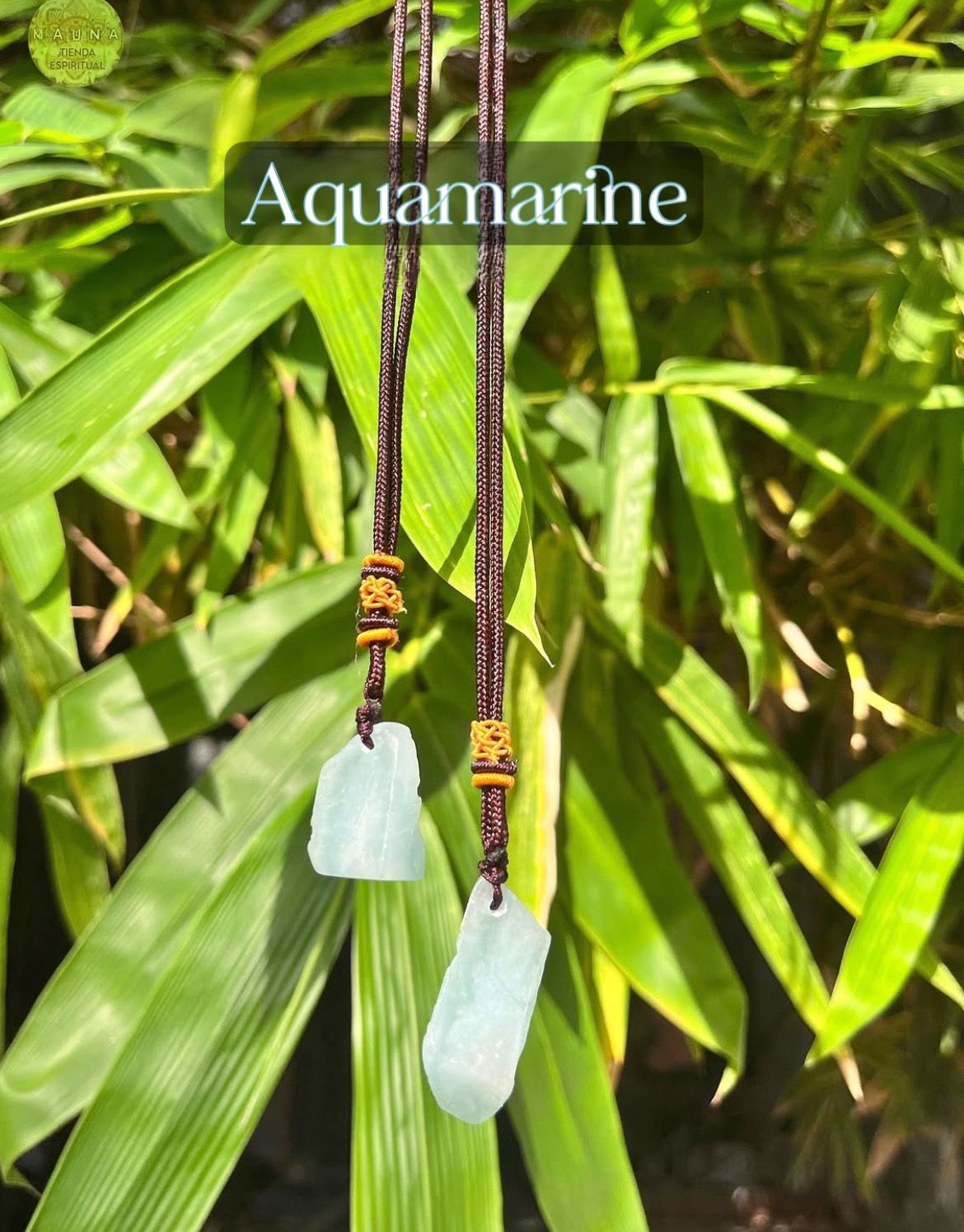 Aquamarine Adjustable Necklace - Raw Stone Necklace For Men & Women – Stone of Courage, Calm & Clarity.