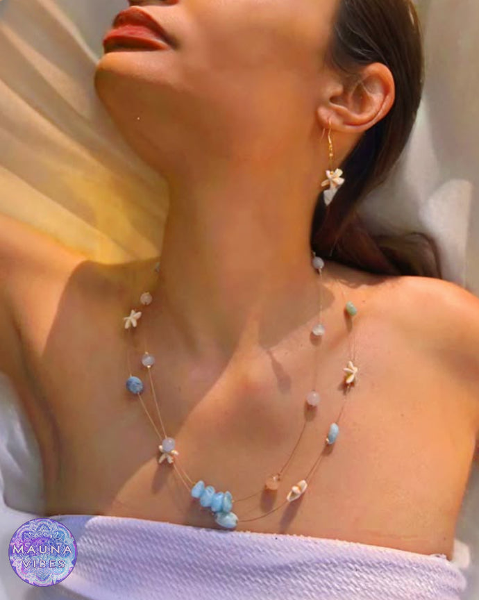 Stella Maris Collection – Caribbean Boho Jewelry for Women | Larimar, Citrine, Seashell | Perfect for Beach, Festivals & Summer Parties